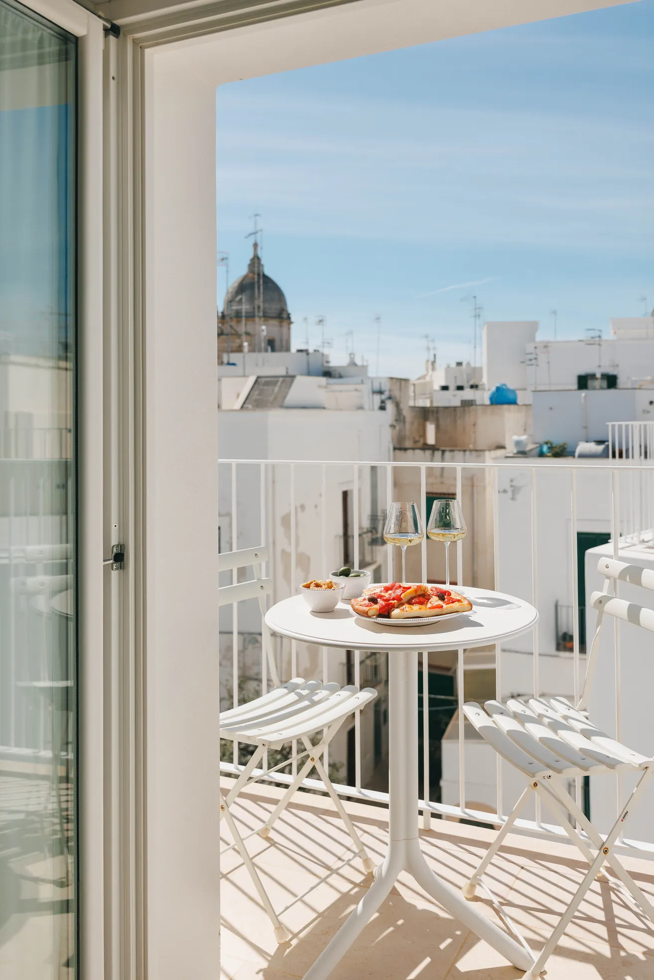 Old Town View studio with balcony